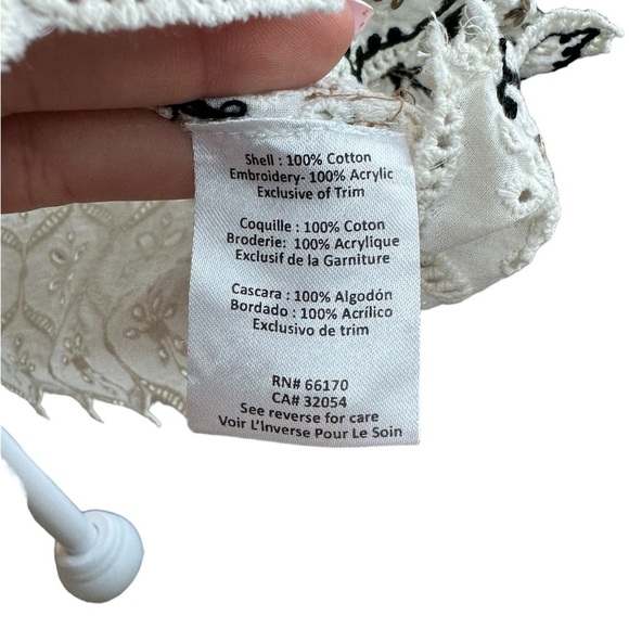 Anthropologie Hemant & Nandita Aditya White Embroidered Dress Size M - Picture 15 of 16